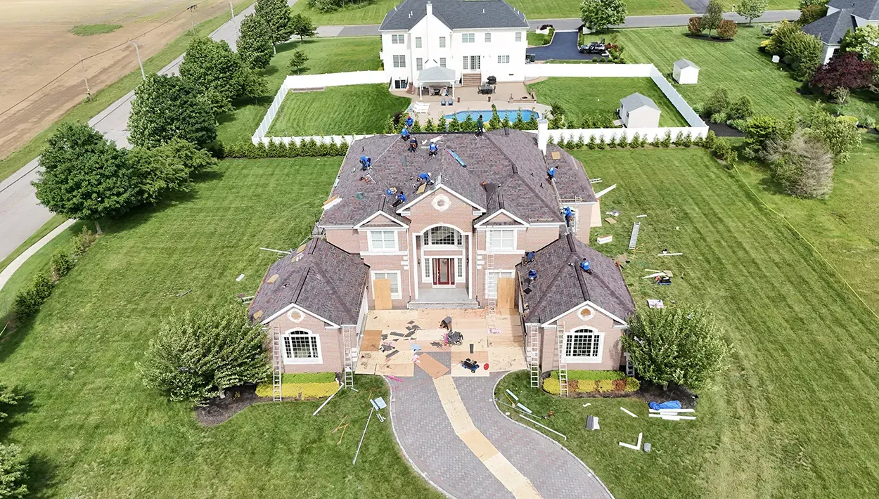 Completed Cream Ridge, NJ roof replacement in Merlot