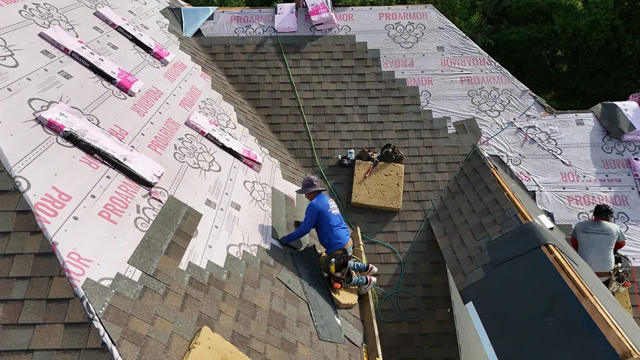 Skylight flashing and roof transition detail in Flemington, NJ