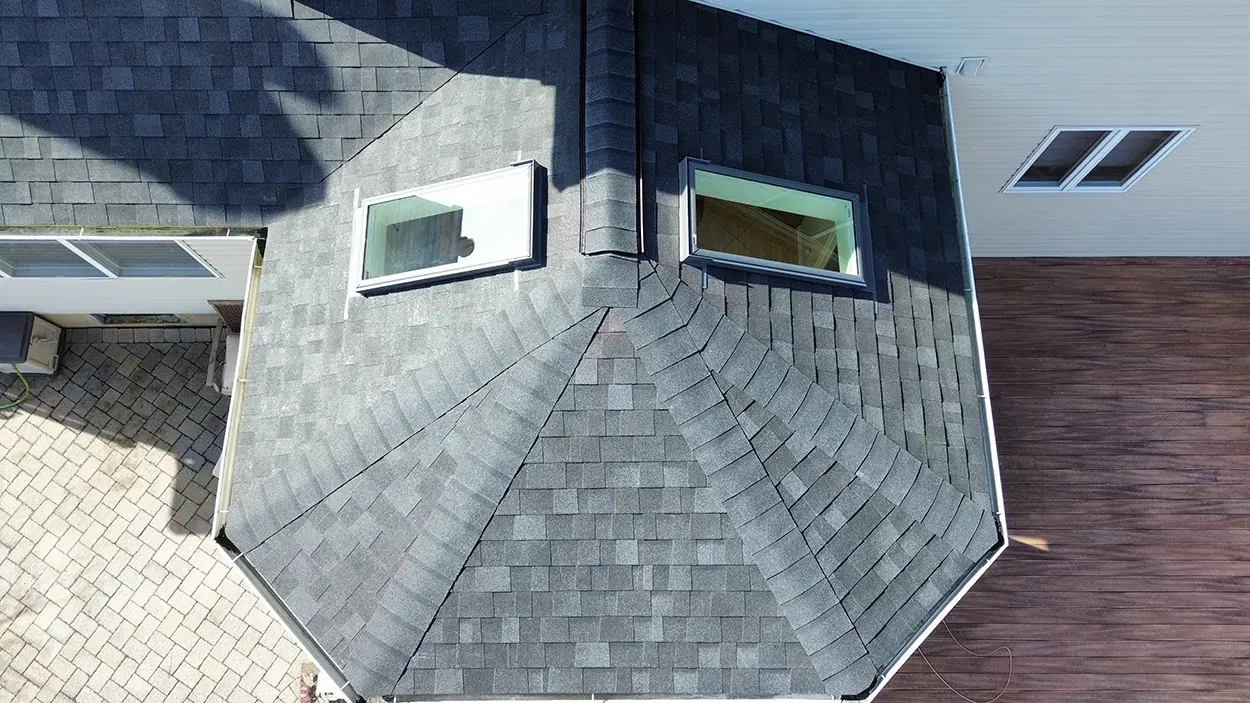 Completed Warren, NJ roof installation in Onyx Black
